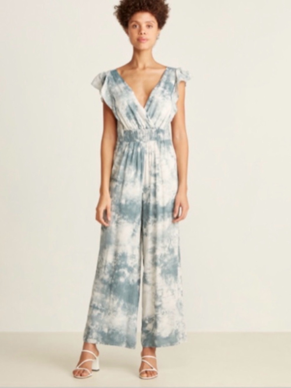 Lush Sleeveless Cropped Tie Dye Jumpsuit Size small